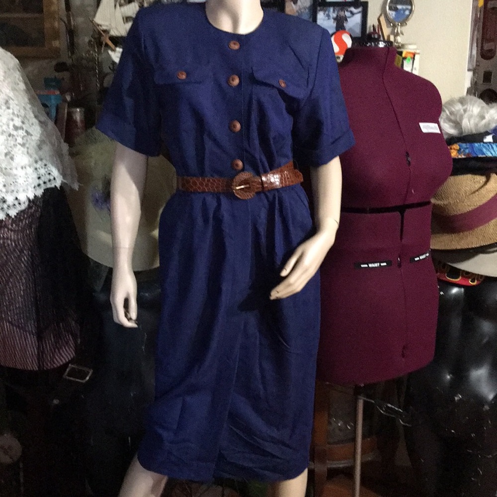 Vintage Lady Carol Petite Denim Dress